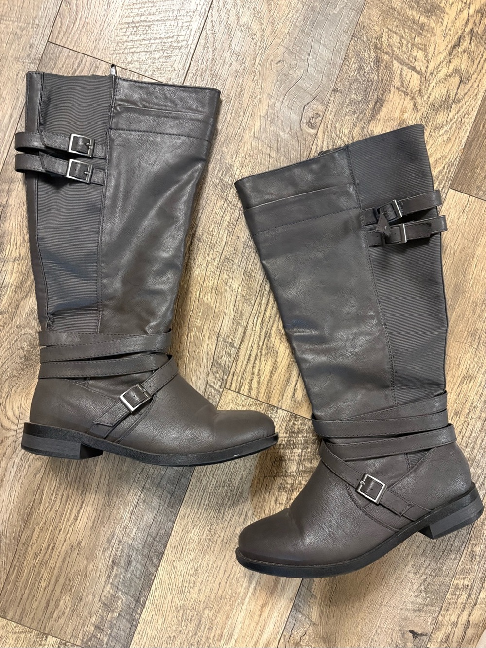torrid Dark Brown Buckle Strap Riding Boots